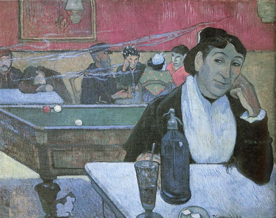 Paul Gauguin Dans  un cafe a Arles depicts the same cafe Van Gogh painted